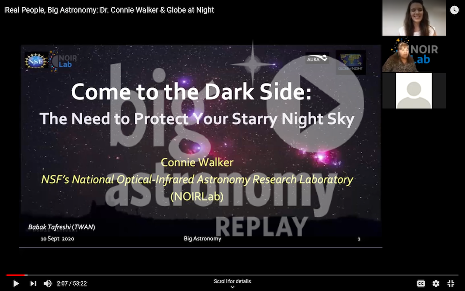 Replay: Real People, Big Astronomy – Dr. Connie Walker & Globe at Night