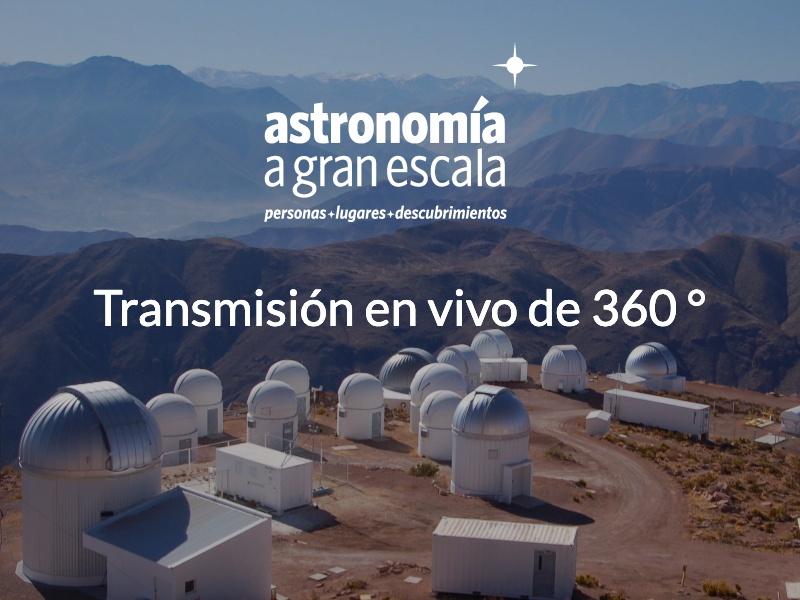 Imagen de observatorios con las palabras "Transmision en vivo de 360