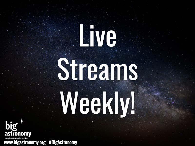 Transmisiones semanales en vivo de 360 ​​° de gran astronomía