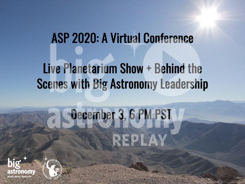 Replay: Big Astronomy at ASP2020